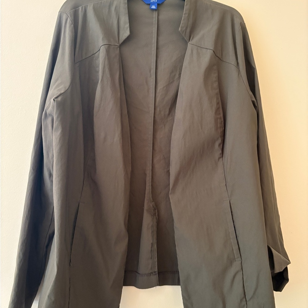 Apt. 9 Open Front Lightweight Blazer Jacket Olive Green XXL